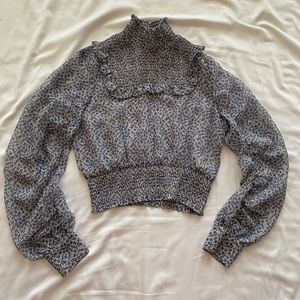 H&M Floral Long Sleeve Turtleneck Shirt